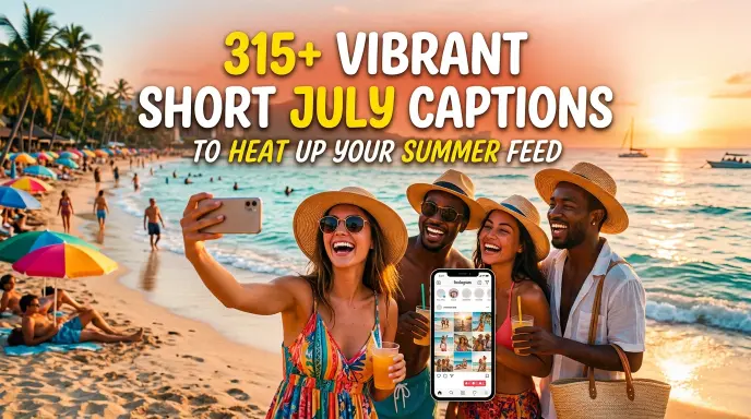 Vibrant Short July Captions Heat Summer Feed